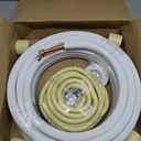 33FT Mini Split Line Set 1/4*1/2 OD HVAC Copper Tube Pipe Extension,3/8 Thickened PE Insulation Coil Air Conditioner Twin Copper Line Heating Equipment Hose with Flared Nuts (33FT (1/4+1/2) with wire)