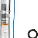 WASSERMANN 4" Deep Well Pump Submersible Well Pump with 10FT Cable,1/2HP,110V/60Hz,28GPM,179FT Head,Stainless Steel Submersible Borehole Well Water Pump for Home Farmland Irrigation and Factories