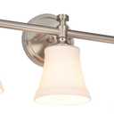 Bathroom Vanity Light Fixtures, Traditional Brushed Nickel 3 Lights Wall Sconce Lighting with Opal Glass Shade, Porch Wall Mount Light Fixture for Bathroom, Mirror Cabinets Hallway Stairs