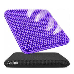 Extra Thick Large Pure Gel Seat Cushion for Long Sitting, Breathable Comfort Cushion for Back, Sciatica, Tailbone & Hip Pain Relief, Washable Portable Cushion for Office Chair, Car, Wheelchair