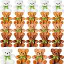 HyDren 24 Pcs Valentines Day Bears Bulk 8 Inch Bears Stuffed Animals Small Soft Bear Plush Stuffed Toy with Bow Tie for Birthday Wedding Valentine Party Gift Favors(Multicolor)