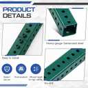 8 ft H x 2 in W Square Sign Post with 7/16" Dia Mounting Holes Galvanized Steel Metal Poles Outside Rust Resistant Industrial Perforated Tube for Street, Parking, Construction (Green)