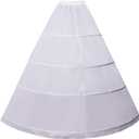 YULUOSHA Women Crinoline Petticoat 4 Hoop A-line Skirt Slips Floor Length Underskirt for Wedding Ball Gown Bridal Dress (waist:62-100cm)
