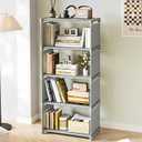 4-Cube Storage Organizer Shelf Tool-Free Assembly Cube Bookcase for Bedroom, Closet & Small Spaces, Bookshelf Organizer for Kids Clothes & Nursery