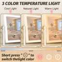 FENNIO Vanity Mirror with Lights 13'' x 17'' Makeup Mirror with Lights,Vanity Mirror Touch Screen with 3-Color Lighting,Dimmable,for Vanity Desk Bedroom White