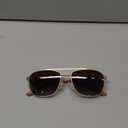 Pilot Men's Polarized Sunglasses Square Metal Frame UV400 Protection Lens Wood Temple