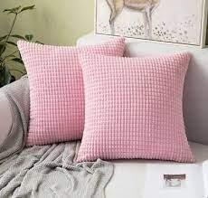 MIULEE Pillow Case Light Pink 45x45 Cm 2 Pack