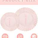 YOUBET 100PCS Pink Scalloped Plastic Plates - Heavy Duty Pink Disposable Fancy Hard Plates Include 50 Dinner Plate, 50 Dessert Plate, for Wedding & Party Easter Mothers Day