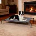 Elevated Cooling Dog Bed for Large Dogs,Waterproof Outdoor Pet Cot with Washable Breathable Mesh,Non-Slip Feet,Comfortable Dry Raised Dog Bed,50.8 x 31 x 8 Inches,Grey