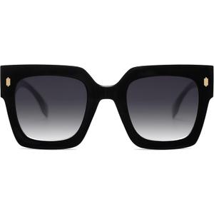 SOJOS Vintage Oversized Square Sunglasses for Women,Retro Womens Luxury Big Large Sun Glasses UV400 SJ2194 (Black Frame/Grey Grading Lens)