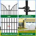 10 Panels No Dig Decorative Outdoor Garden Fence, 24in (H) x20ft (L) Animal Barrier Fencing for Dog, Arched Flower Bed Edging, Rustproof Metal Wire Panel Border with Temporary Ground Stakes