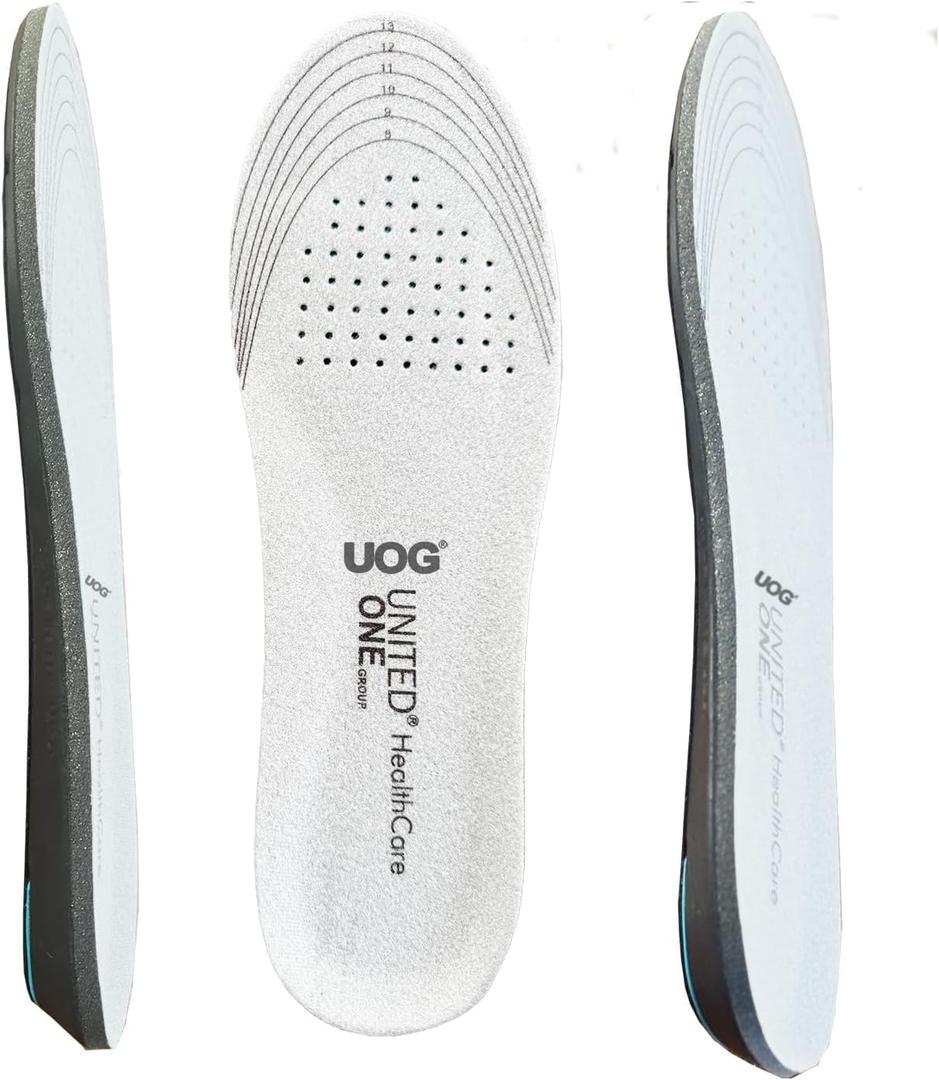 UOG (United One) Memory Foam Insoles Balance & Posture While You Walk. Pain Relief, Boosts Circulation, Prevent Odor.Fits Work Boots & Casual Shoes. Made in The U.S.A. (M 8-14. W 10-16)
