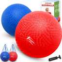 8.5 Inch Kickball Set, Dodgeballs 2 Pack, Playground Balls Gift for Kids & Adults, Bouncy Balls Includes Pump and Bag, Handball for Outdoor & Indoor Games, Official Size for Camps