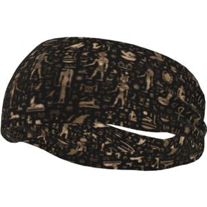 Ancient Egypt Headbands Women Men Workout Sweatband Running Sport Head Retro Head Wraps for Women (One Size)