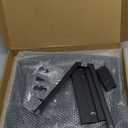 suptek Glass Floating Shelf, 1 Tier Media Shelf for TV Accessories, Flat Black Wall Mount Bracket, 17.6lbs Weight Capacity, Quick Installation, Cable Management, Custom Style, Backless