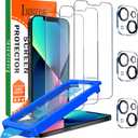 IMBZBK [Auto-Dust Removal] 3 Pack Screen Protector for iPhone 13 [6.1 INCH] Accessories, Case Friendly Film, Military Grade Shatterproof Tempered Glass 3 Camera Lens Protector, Easy Installation