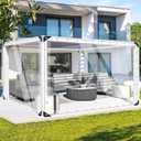 FoundGo Clear Tarps Heavy Duty PVC Vinyl 20 Mil Thick Tarpaulin, Glass Tarpaulin 8' x 16' with Metal GrommetsProtects Against Water, UV-Ray, Tear, Cold Weather Resistan for Greenhouse Balcony Garden (8' x 16'(2.4x4.8m), Silver Grommets)