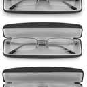 HIGHLIKE 2 or 3 -Pack Blue Light Blocking Reading Glasses with Hard Cases, Semi Frame Spring Hinge Readers Glasses