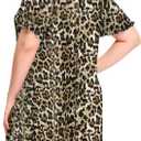 MONNURO Plus Size Nightgown for Women Ruffle Seams Sleeping Shirt Dress with Pockets Sleepwear House Dress Loungewear (XL)