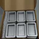 Goodma 24 Pieces Rectangle Metal Tins Containers with Hinged Window Lids Mini Storage Organizer Set for Home Kitchen, Office and School Supplies, 4.5 x 3.3 x 0.9 inch (Silver)