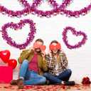 50 FT Valentines Day Garland Decor Red Pink Purple Heart Tinsel Garland Metallic Glitter Hanging Garlands Valentines Day Decorations for Tree Mantel Home Indoor Wedding Galentines Party Romantic Decor