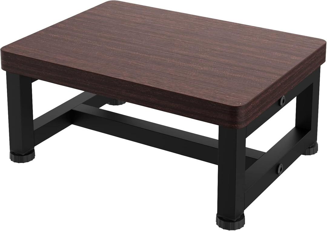 Step Stools for Adults Kids, Heavy Duty Non-Slip Wooden Stepping Stools with 500-LBS Capacity for Bedroom Kitchen Bathroom, Sturdy Bed Steps for High Beds with Rubber Feet, Easy to Assemble, Teak, 15.4"D x 11.8"W x 5.9"H