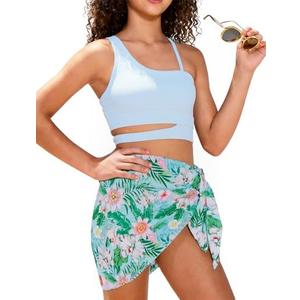 Evensu Girls Swimsuits 3 Piece Cutout Bikini for Teens Adjustable Straps Quick Dry Bathing Suit with Cover Ups 14Y