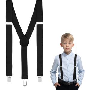 Suspenders for Boys and Girls,Elastic Y-Back Design Suspenders with Strong Metal Clips