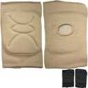 DANCEYOU Dance Knee Pads Thick Soft Sponge Volleyball Knee Brace for Big Kid Teen Adults Workout Knee Protector Football Pole Dance Yoga Tennis Running (Medium, Tan)