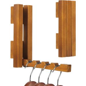 Wood Wall Mounted Clothes Drying Rack, 6 Inch Small Spaces Foldable Clothes Wall Hanging Racks, Wooden Folding Clothes Hanger Racks for Apartments Closet Balconies Laundry Room, Bedroom, Living Room