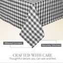 Gingham Buffalo Check 52"x70" Tablecloth 100% Cotton Washable Rustic Rectangle Table Cover Decorative for Gifts, Dining, BBQ, Buffet Parties & Camping - Grey