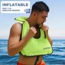 Inflatable Snorkel Vest Adults, Portable Snorkel Jacket, Buoyancy Vest for Snorkeling, Swimming, Kayaking, Boating, Safety Load Up to 220 Ibs（Deep Blue）