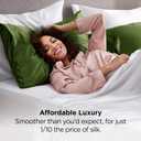 Bedsure Satin Pillowcase for Hair and Skin Queen - Moss Silky Pillowcase 2 Pack with Envelope Closure, Similar to Silk Pillow Cases, Olive Green Decor Gifts for Women Men, 20x30 Inches, 2pcs