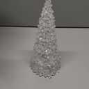 12 Inch Clear Acrylic Christmas Cone Tree, Faux Cut Glass Look, Faceted Style Spanning Christmas Cone Tree