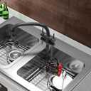 Bottom of Sink Protector Rack, Stainless Steel 13.2"x11.6" Sink Grid Dish Drying Rack Grate with Rear Drain Hole 2 Packs