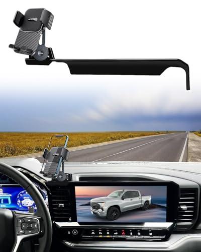 Phone Mount for 2022-2025 Chevrolet Chevy Silverado1500/GMC Sierra 1500 2500HD 3500HD Accessories 13.4-Inch Screen Fixed Clip, Automobile Cradles Car Phone Holder, Cell Phone Base Not Block Air Vent