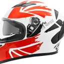 SanQing Adult Full Face Dual Visor Motorcycle Helmet-DOT (White-XL)
