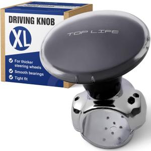 Top Life Steering Wheel Knob for Tractor, Truck, and Car, XL Size Suicide Knob for Thick Steering Wheels, Universal Non-Slip Spinner for Heavy Duty, Vans, Pickup Trucks, Semi, Forklifts, Mowers, Boats