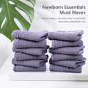 2 x SWEET DOLPHIN 12 Pack Muslin Burp Cloths Large 100% Cotton Hand Washcloths for Baby - Baby Essentials Extra Absorbent and Soft Boys & Girls Milk Spit Up Rags for Newborn Registry - Grey, 20" X10"