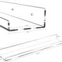 Jansburg 24 Inch Clear Floating Shelves 3 Pack Acrylic Shelves Invisible Floating Wall Ledge Bookshelf 5MM Thick Book Display Shelves Wall Mounted Bathroom Kitchen Organizer
