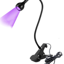 3W UV LED Desk Light,Flexible Gooseneck and Clamp Mini Desk Light with Switch,Portable Glue Curing Lamp Light for Mobile Repair Black
