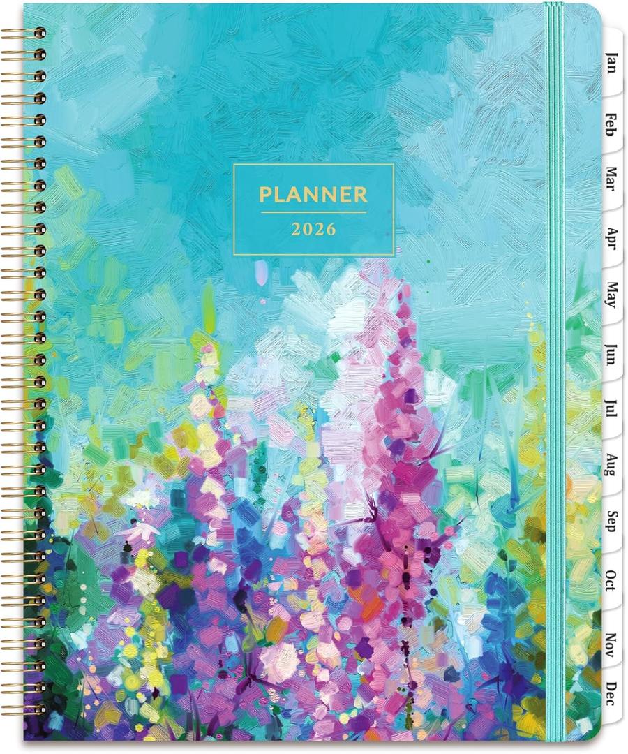 2026 Planner - Large Planner 2026, 9" x 11", Jan. 2026 - Dec. 2026, Weekly  Monthly Planner 2026 with Hardcover, Tabs, Elastic Closure and Pocket