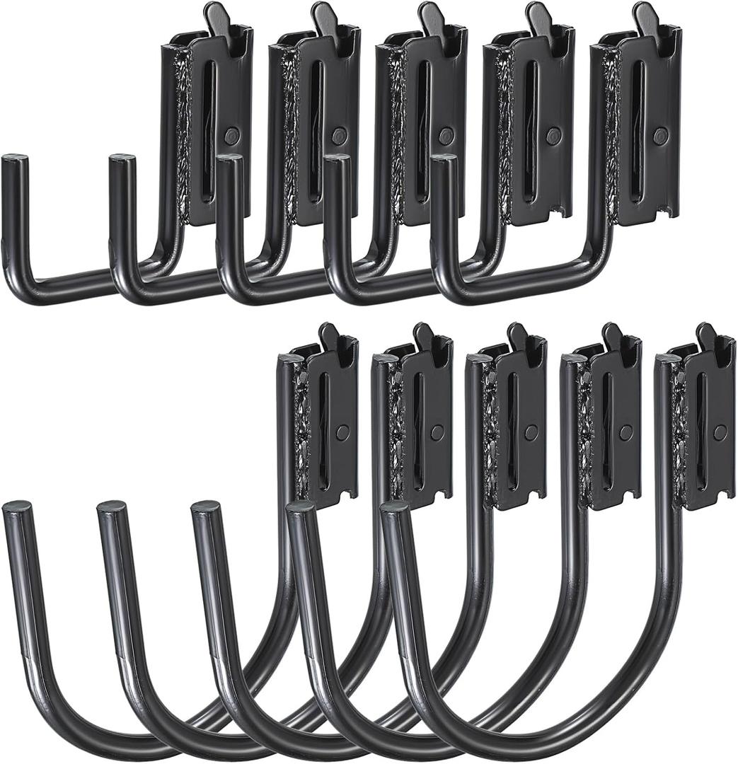 OwnMy 10PCS E Track Hooks J Hooks 2" and 4" Heavy Duty Steel X Track Hook for Hanging, Wall Mount E-Track Accessories for Enclosed Trailers Hook for Semi-Truck Cargo Van