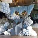 PartyWoo Dusty Blue Balloons 140pcs Different Sizes Pack of 18 12 10 5 Inch Slate Blue Boho Neutral Balloon Arch Kit for Baby Shower Graduation Cat Tornado Birthday Party Decorations Blue-F55