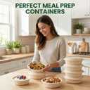 100 Piece (50 Pack) Meal Prep Bowl Containers with Lids, Cornstarch Round Food Containers for Lunch Salad Deli Soup, BPA Free Plant-based Take Out Containers Microwave & Freezer Safe, 16 oz