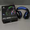 Fachixy FC-100 Wireless Gaming Headset for PS5, PS4, Switch - Gaming Headphones with Lossless Audio & 50Hrs Battery Life - Gamer Headset with Microphone for Mac, Laptop, Mobile (Blue)