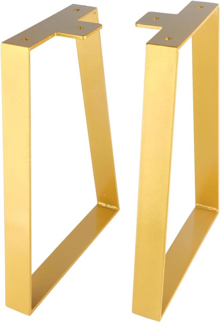 16 Inch Trapezoid Table Legs Gold, DIY Furniture Metal Legs for Coffee Table, Bench Stool Cabinet Furniture Feet - Set of 2