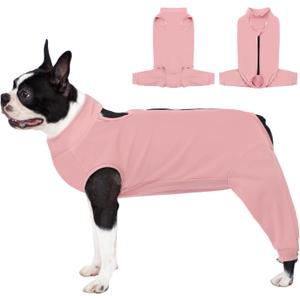 AOFITEE Dog Recovery Sleeve, Anti Licking Large Dog Rear Leg Sleeve for Female Male Dogs, Dog Recovery Suit for Hind Legs, Large Dog Wound Cover for Rear Leg and Abdomen, Dog Cone Alternative, Pink L