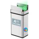 iTouchless 4 Gal Stainless Steel Wings Open Lid Sensor Bathroom Trash Can