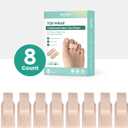 Welnove Hammer Toe Straightener - 8 Pack Broken Toe Wraps - Hammer Toe Corrector for Women - Toe Splints for Crooked Toes, Curled Toes, Bent Toes - (Large, Beige)